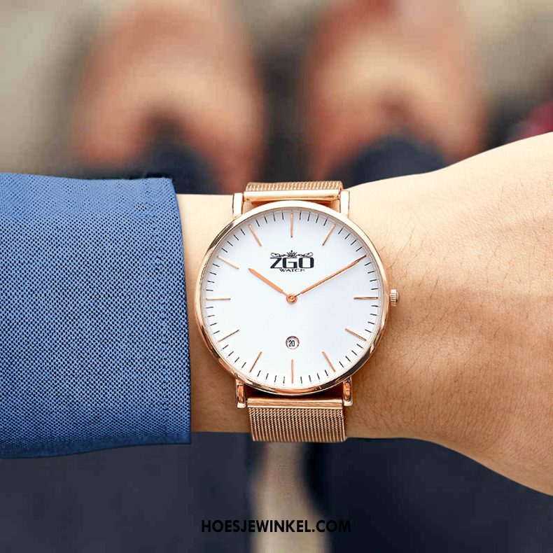 Horloges Heren 2018 Riem Vriend, Horloges Horloge Waterdicht Weiß Braun  Gold Sale