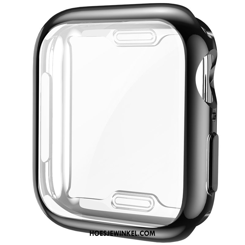 Apple Watch Series 4 Hoesje Zwart Plating Bescherming, Apple Watch Series 4 Hoesje All Inclusive Skärmskydd