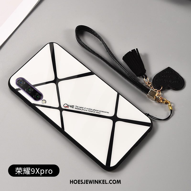 Honor 9x Pro Hoesje Zacht Persoonlijk Wit, Honor 9x Pro Hoesje Glas Mobiele Telefoon