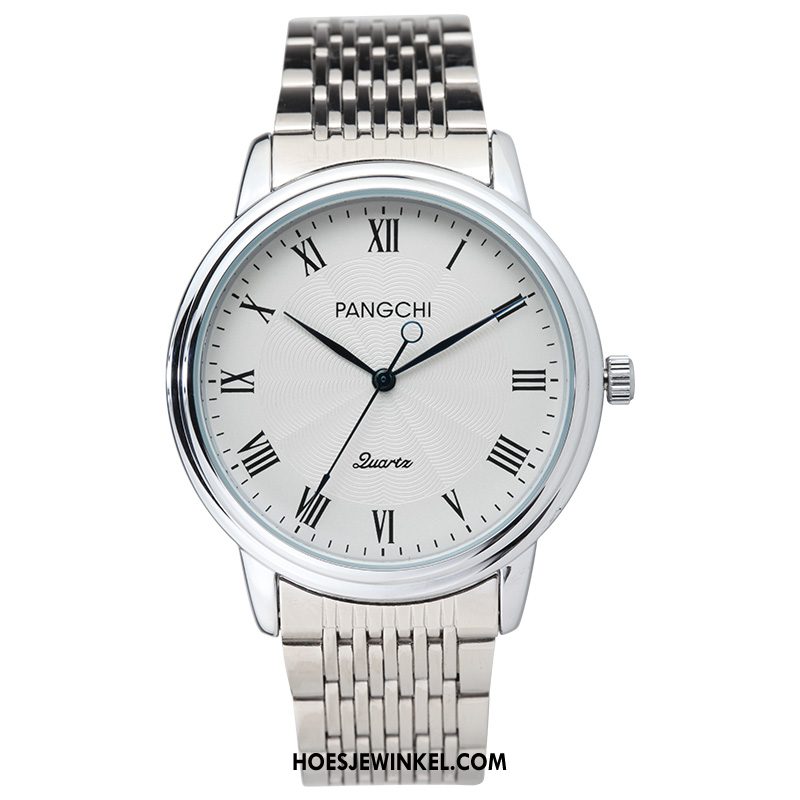 Horloges Heren Echte Horloge Vrouwen, Horloges Mode Trend Weiß Silber
