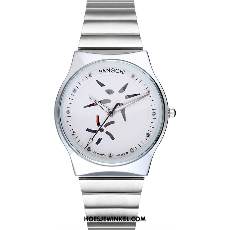 Horloges Heren Nieuw Lovers Dames, Horloges Horloge Quartz Horloge Weiß Silber