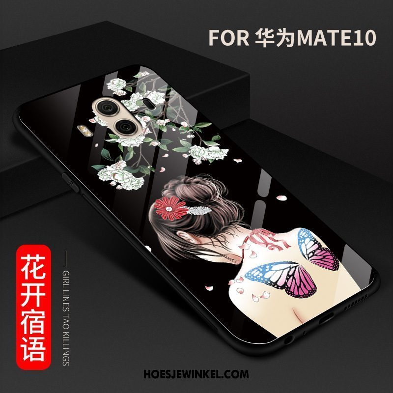 Huawei Mate 10 Hoesje Antislip Zwart Hoes, Huawei Mate 10 Hoesje Glas Mobiele Telefoon