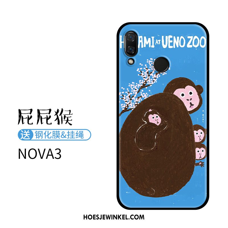 Huawei Nova 3 Hoesje Mobiele Telefoon Spotprent Siliconen, Huawei Nova 3 Hoesje Zacht Reliëf