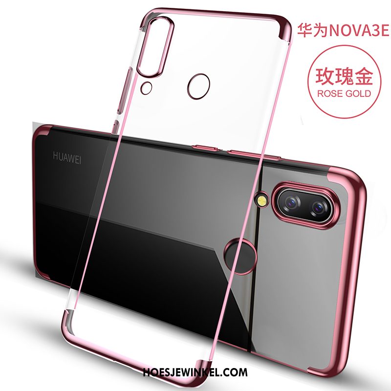 Huawei Nova 3e Hoesje Scheppend Roze Dun, Huawei Nova 3e Hoesje Bescherming Nieuw