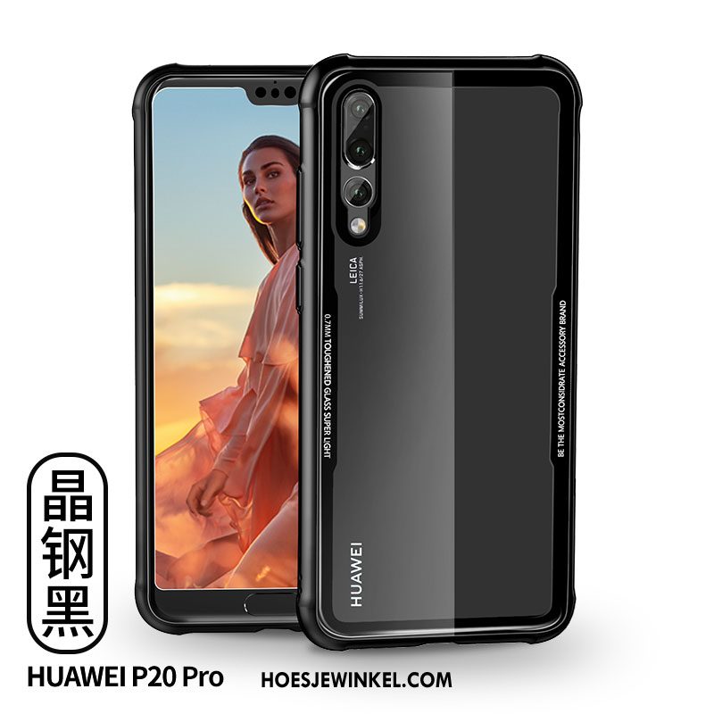 Huawei P20 Pro Hoesje Siliconen Glas Hoes, Huawei P20 Pro Hoesje Anti-fall Doorzichtig