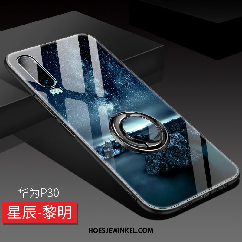 Huawei P30 Hoesje Glas Bescherming Blauw, Huawei P30 Hoesje Ondersteuning All Inclusive