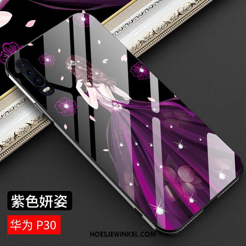 Huawei P30 Hoesje Mode Anti-fall Nieuw, Huawei P30 Hoesje Glas Spiegel