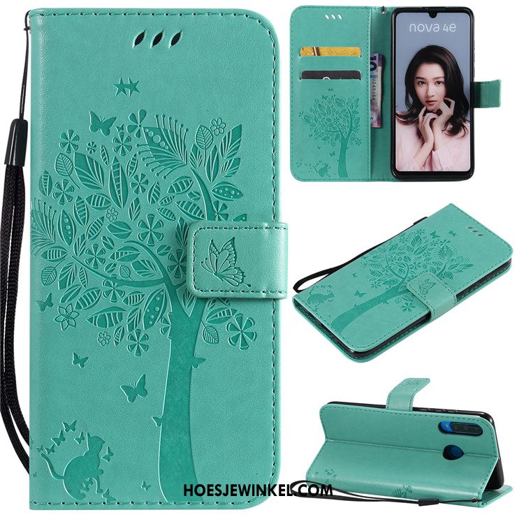 Huawei P30 Lite Hoesje Clamshell Hoes Anti-fall, Huawei P30 Lite Hoesje Groen All Inclusive