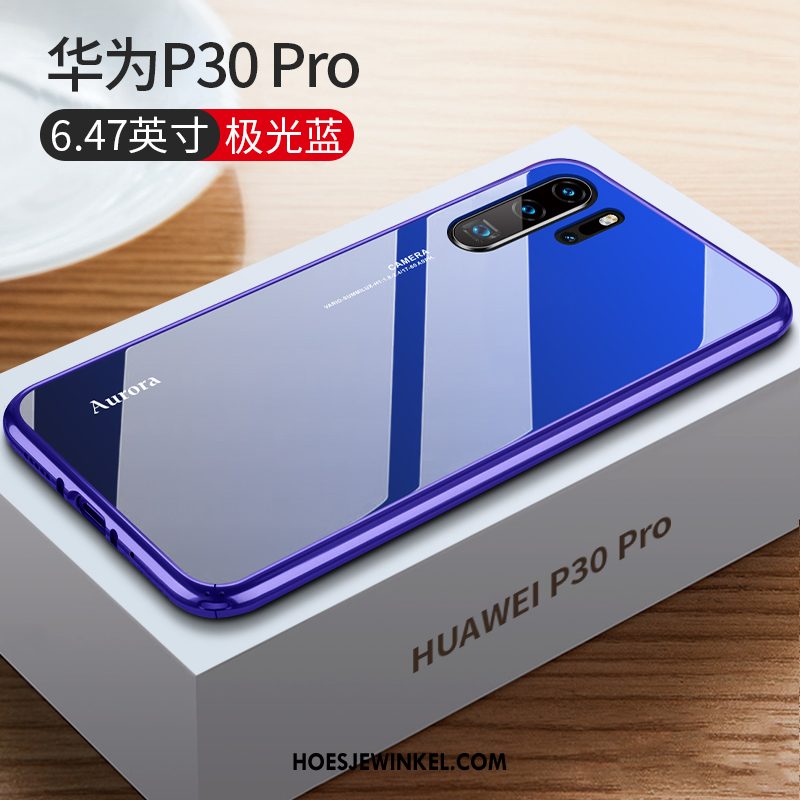 Huawei P30 Pro Hoesje Blauw Luxe Anti-fall, Huawei P30 Pro Hoesje Hoes Bescherming