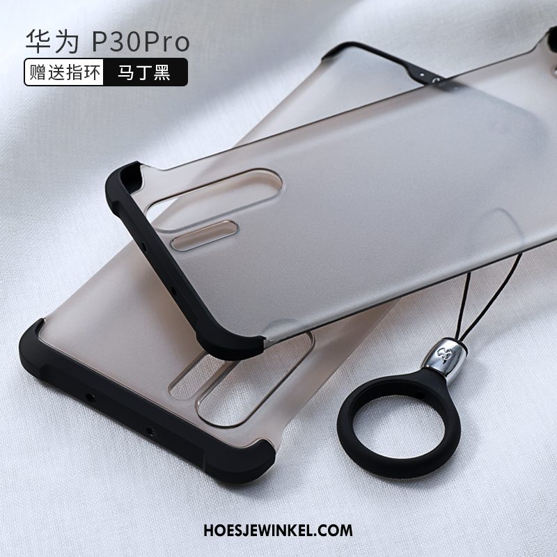 Huawei P30 Pro Hoesje Trendy Merk Mobiele Telefoon Zwart, Huawei P30 Pro Hoesje Schrobben Hard
