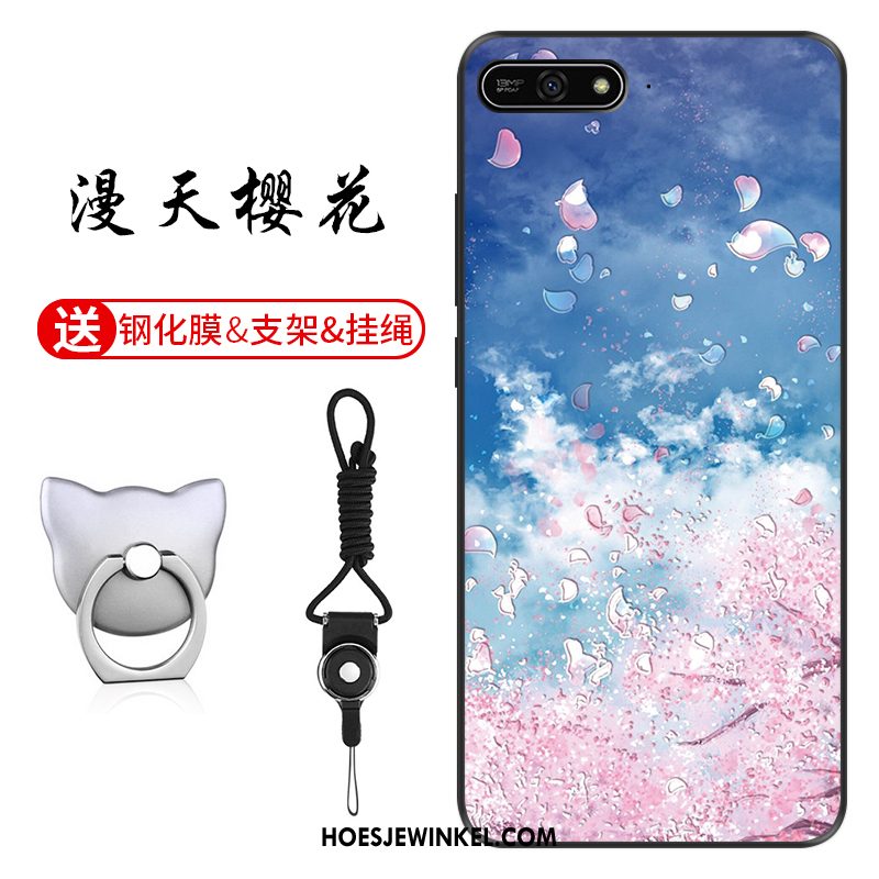 Huawei Y7 2018 Hoesje Anti-fall Blauw Mobiele Telefoon, Huawei Y7 2018 Hoesje Hoes Patroon