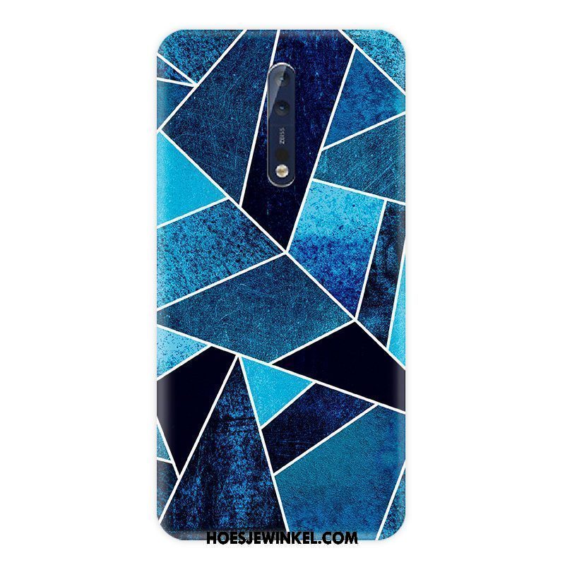 Nokia 8 Hoesje Siliconen Schrobben Blauw, Nokia 8 Hoesje Hoes Zwart