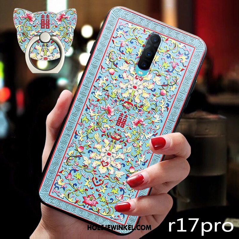 Oppo R17 Pro Hoesje Siliconen Mobiele Telefoon Scheppend, Oppo R17 Pro Hoesje Mode Blauw