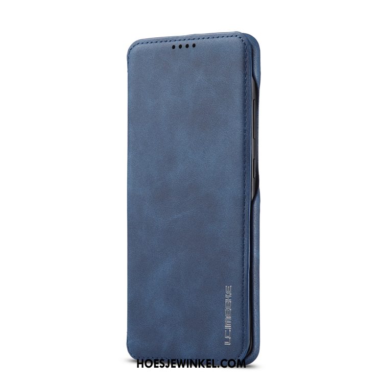 Samsung Galaxy A41 Hoesje Bescherming Leren Etui Mobiele Telefoon, Samsung Galaxy A41 Hoesje Blauw Magnetisch