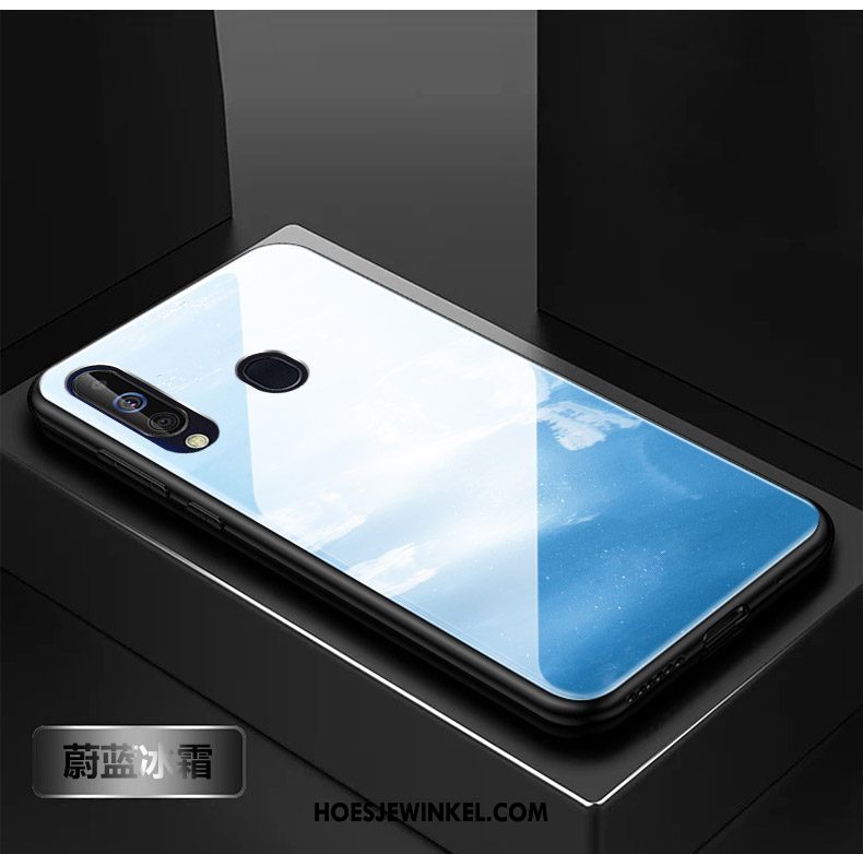 Samsung Galaxy A60 Hoesje Blauw Zwart Hoes, Samsung Galaxy A60 Hoesje Mobiele Telefoon Spiegel