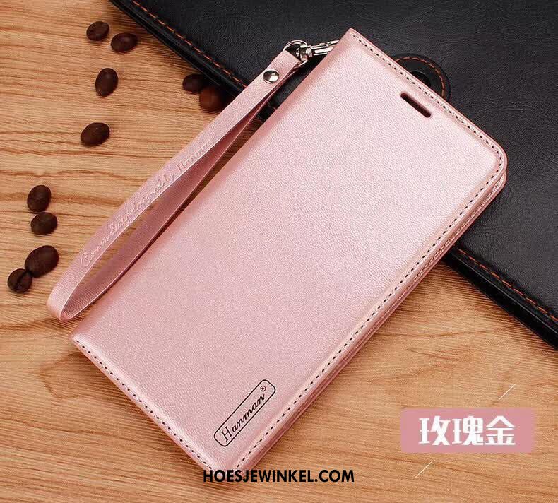 Samsung Galaxy A8 Hoesje Hoes Rose Goud Ster, Samsung Galaxy A8 Hoesje Kaart Folio
