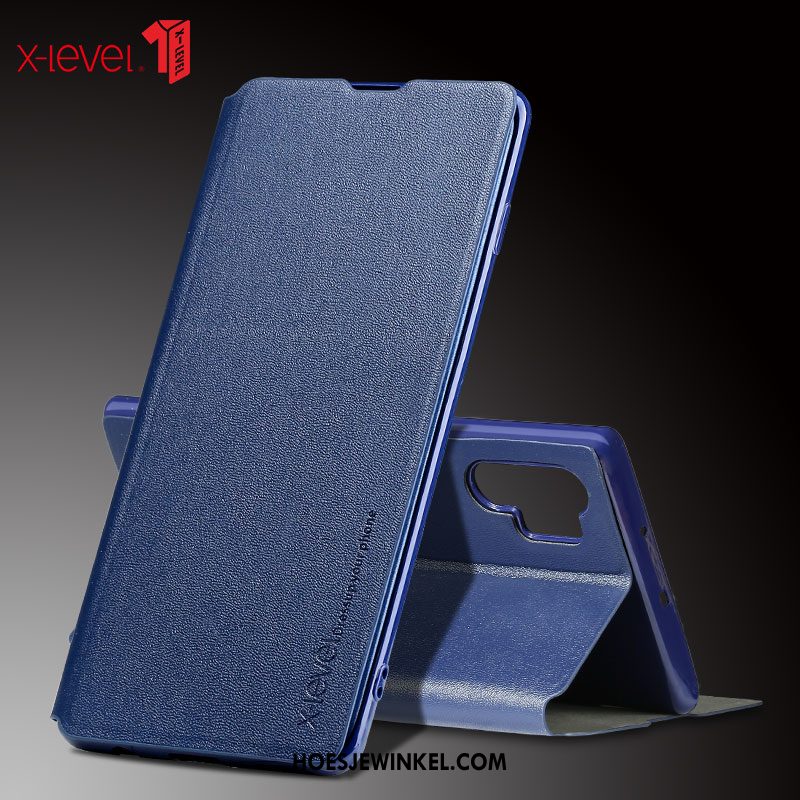 Samsung Galaxy Note 10+ Hoesje Dun Blauw Folio, Samsung Galaxy Note 10+ Hoesje Ster All Inclusive