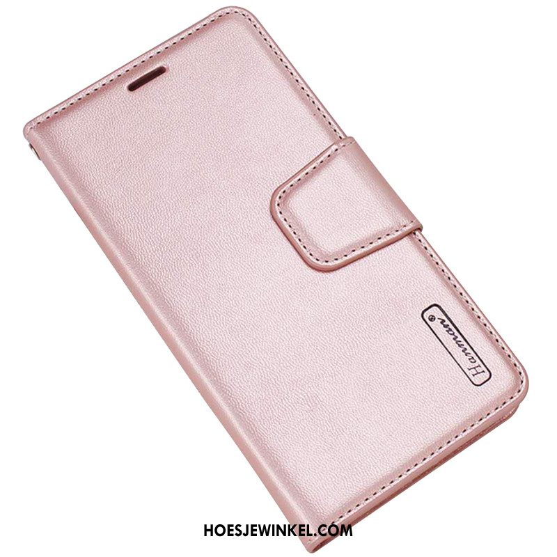 Samsung Galaxy Note 10+ Hoesje Hoes Roze Leren Etui, Samsung Galaxy Note 10+ Hoesje Bescherming Portemonnee
