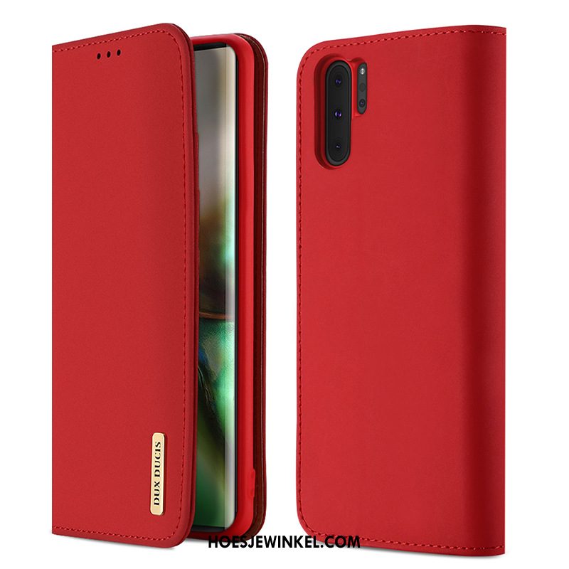 Samsung Galaxy Note 10+ Hoesje Ster Mobiele Telefoon Leren Etui, Samsung Galaxy Note 10+ Hoesje Rood