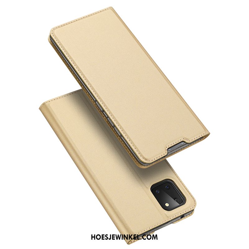 Samsung Galaxy Note 10 Lite Hoesje Siliconen Anti-fall All Inclusive, Samsung Galaxy Note 10 Lite Hoesje Leren Etui Goud