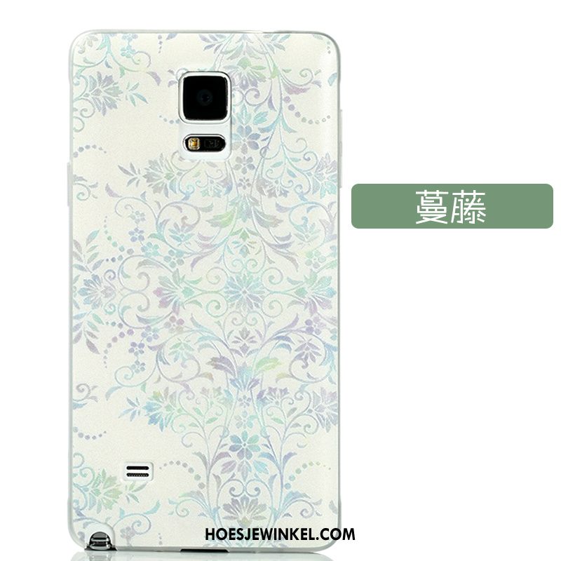 Samsung Galaxy Note 4 Hoesje Reliëf Groen Hoes, Samsung Galaxy Note 4 Hoesje Hard Bescherming