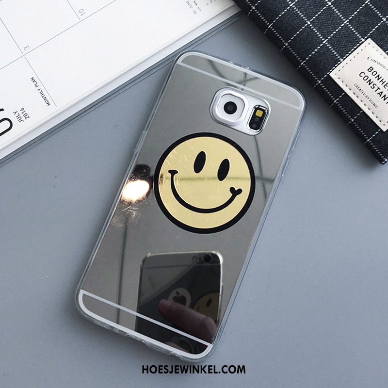 Samsung Galaxy S6 Hoesje Hoes Mobiele Telefoon Siliconen, Samsung Galaxy S6 Hoesje Spiegel Smiley