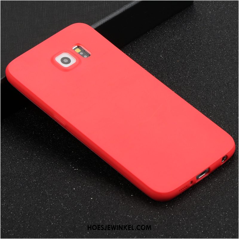 Samsung Galaxy S6 Hoesje Rood Patroon Hoes, Samsung Galaxy S6 Hoesje Zacht Mobiele Telefoon