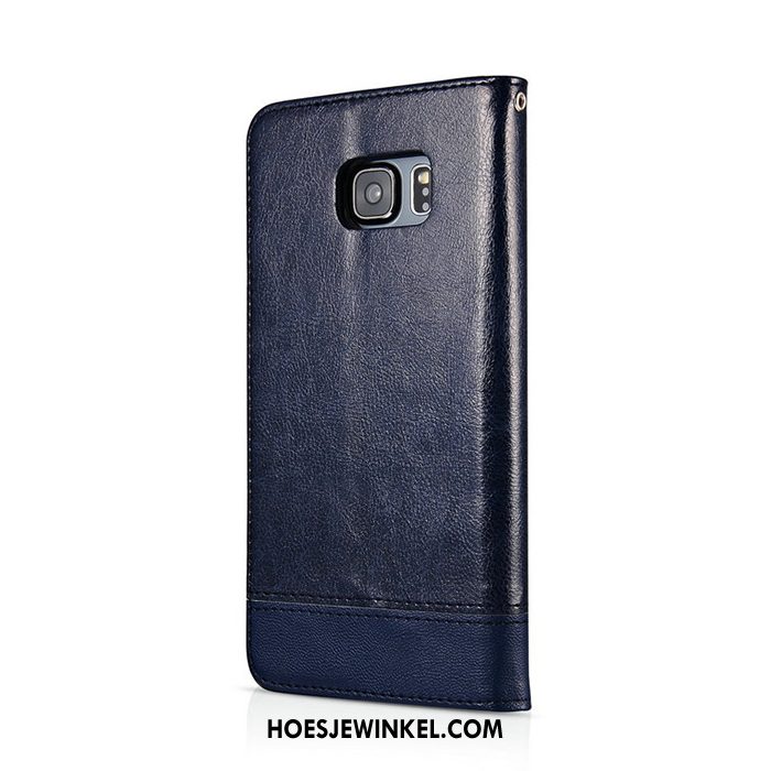 Samsung Galaxy S7 Hoesje Blauw Leren Etui Ster, Samsung Galaxy S7 Hoesje Mobiele Telefoon Folio