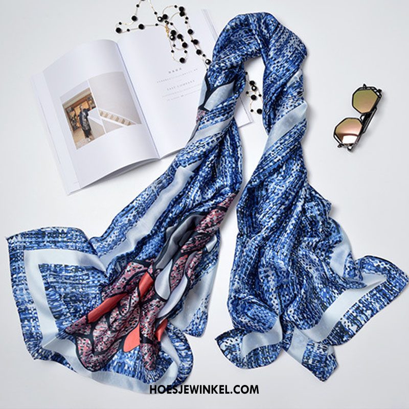 Sjaals Dames Strand Zonnebrandcrème Sjaal, Sjaals Reis Dual Gebruik Marineblau