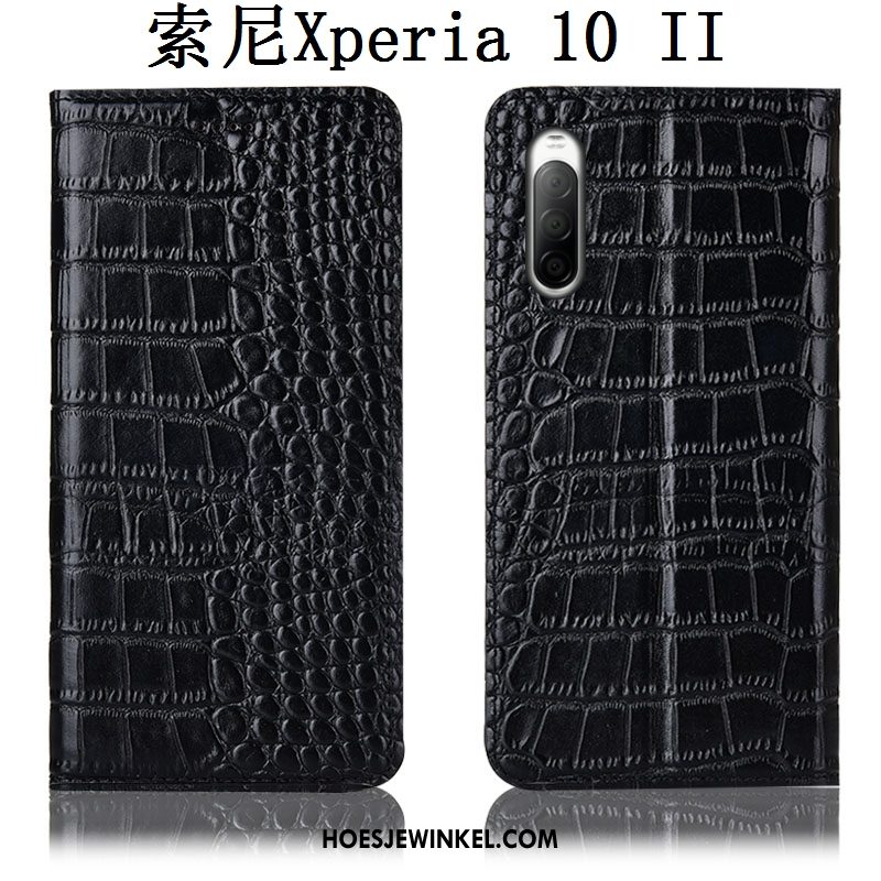 Sony Xperia 10 Ii Hoesje Krokodil Hoes Folio, Sony Xperia 10 Ii Hoesje Mobiele Telefoon Bescherming