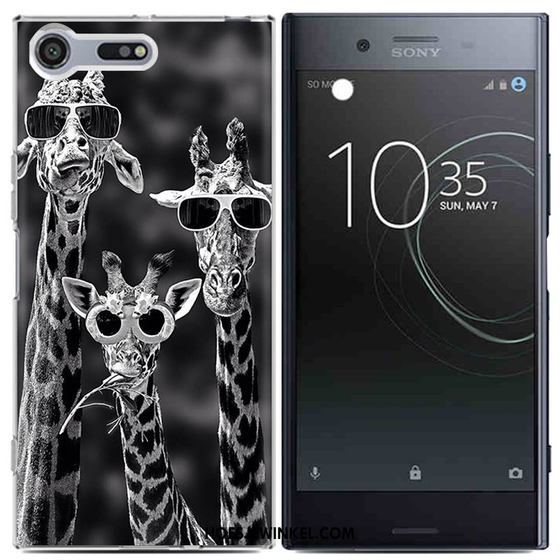 Sony Xperia Xz Premium Hoesje Scheppend Geschilderd Siliconenhoesje, Sony Xperia Xz Premium Hoesje Zwart Mobiele Telefoon Beige