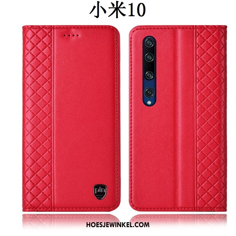 Xiaomi Mi 10 Hoesje Leren Etui All Inclusive Hoes, Xiaomi Mi 10 Hoesje Bescherming Mobiele Telefoon Beige
