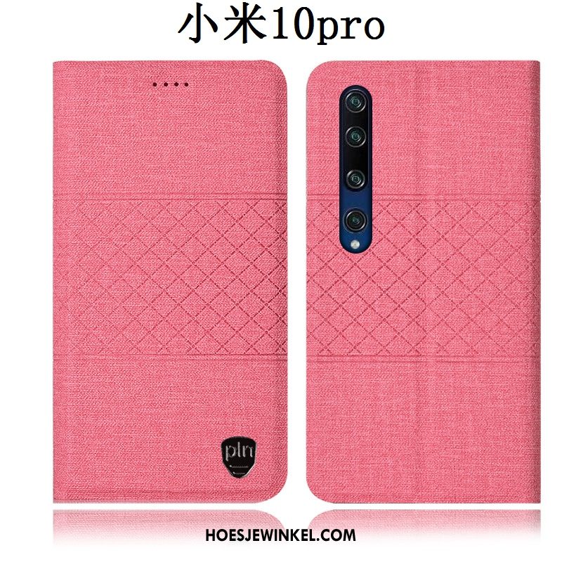 Xiaomi Mi 10 Pro Hoesje All Inclusive Roze Bescherming, Xiaomi Mi 10 Pro Hoesje Hoes Leren Etui Beige