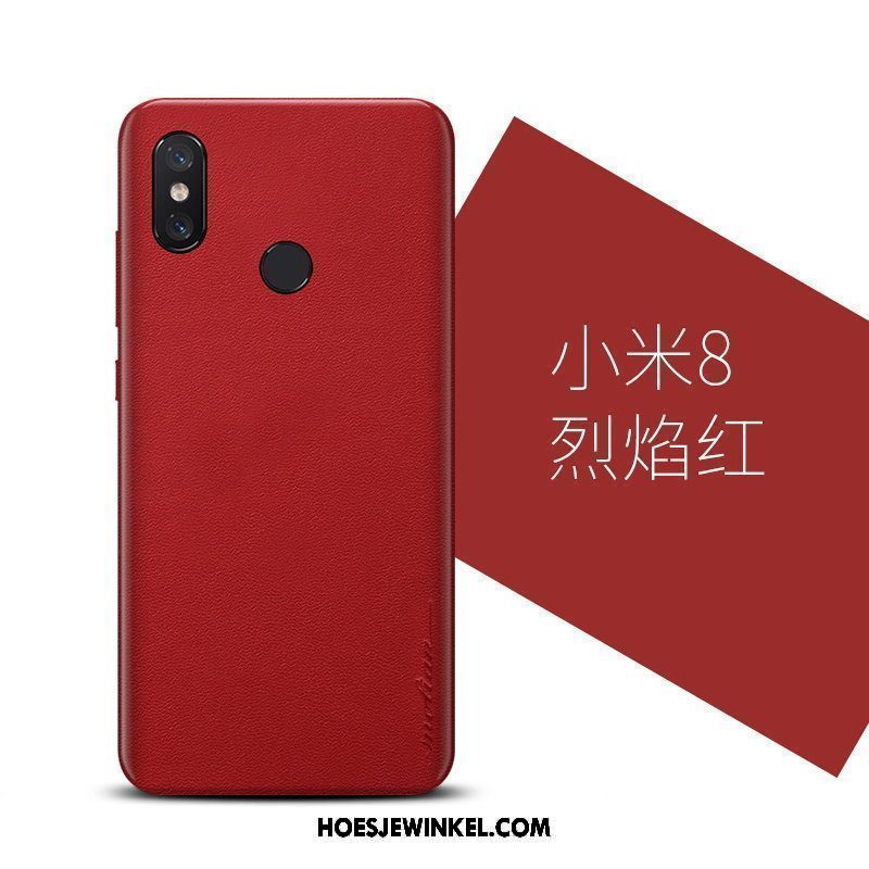 Xiaomi Mi 8 Hoesje Rood All Inclusive Anti-fall, Xiaomi Mi 8 Hoesje Hoes Net Red Beige