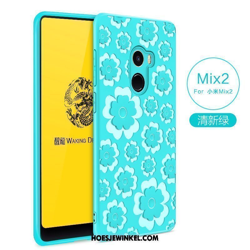 Xiaomi Mi Mix 2 Hoesje Mini Hoes Persoonlijk, Xiaomi Mi Mix 2 Hoesje Siliconen Blauw Beige