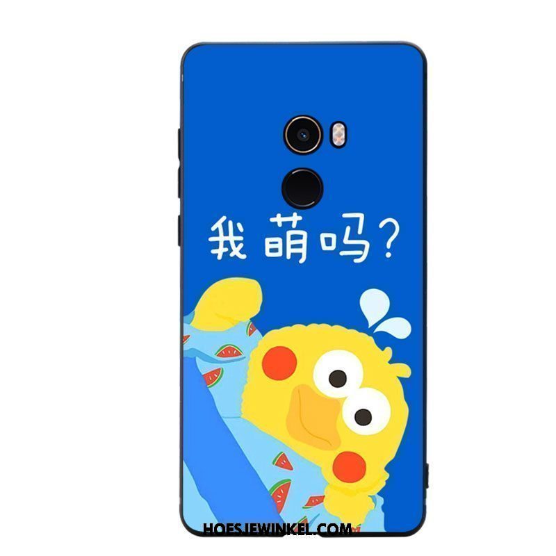Xiaomi Mi Mix 2 Hoesje Spotprent Mini Lovers, Xiaomi Mi Mix 2 Hoesje Siliconen Blauw Beige