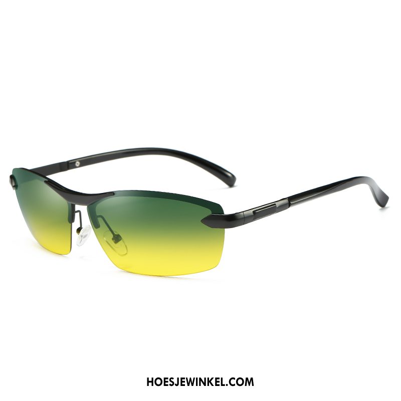 Zonnebrillen Heren Mannen Autorijden Nachtzicht, Zonnebrillen Dual Gebruik Polarisator