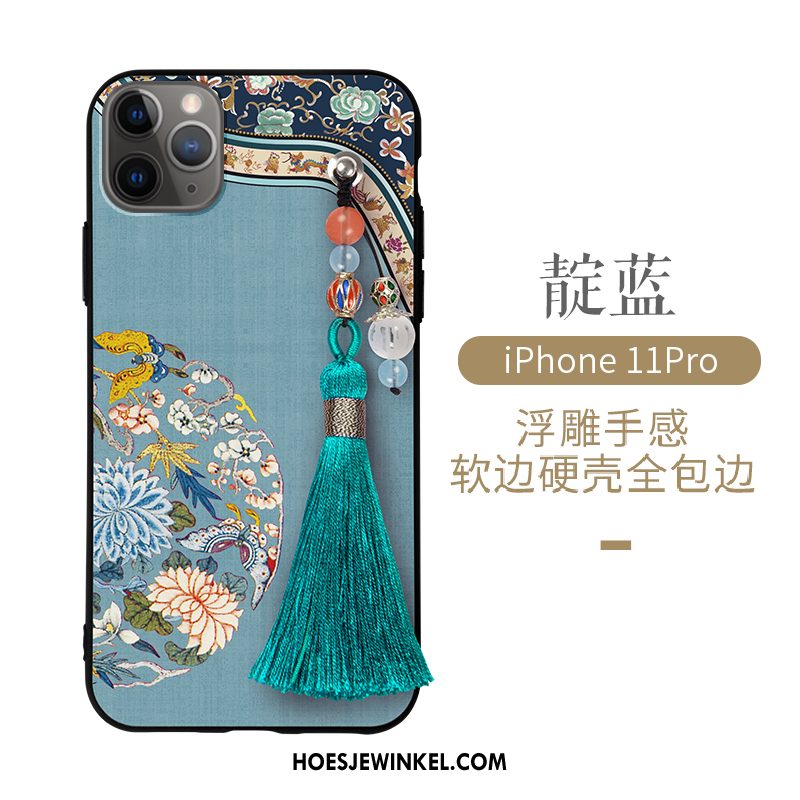 iPhone 11 Pro Hoesje Persoonlijk Siliconen Scheppend, iPhone 11 Pro Hoesje Blauw Wind