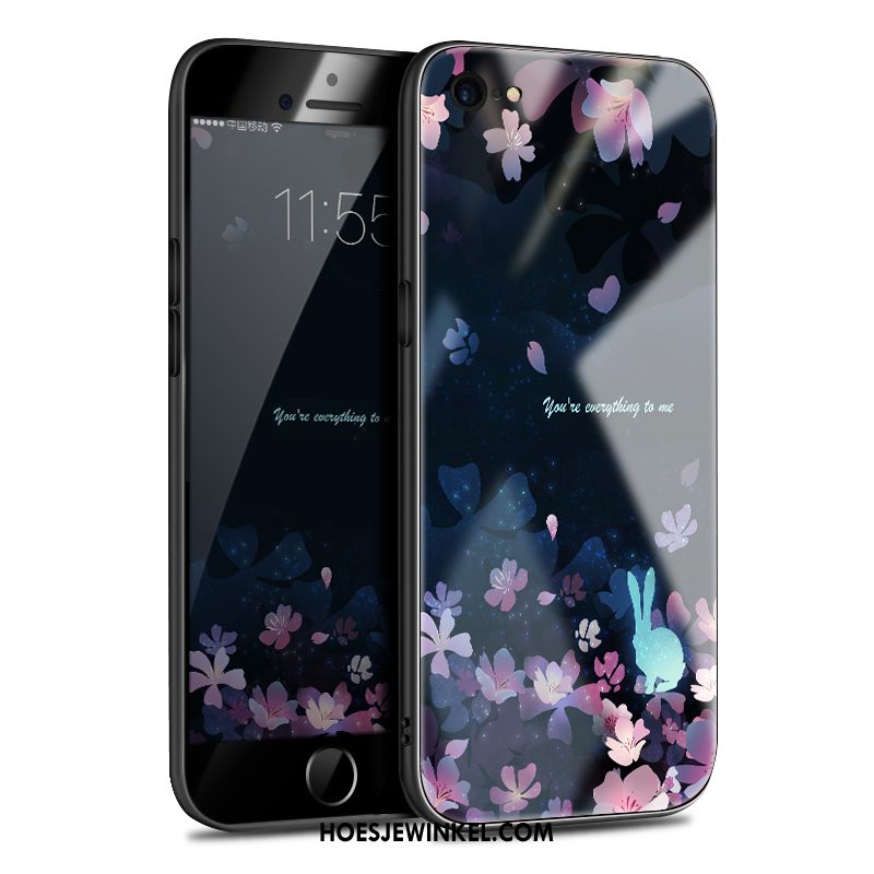 iPhone 6 / 6s Hoesje Siliconen Hoes Zwart, iPhone 6 / 6s Hoesje Glas Persoonlijk