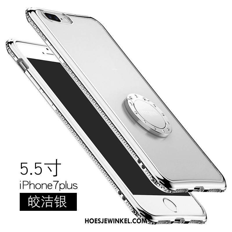 iPhone 7 Plus Hoesje Mobiele Telefoon Klittenband Ring, iPhone 7 Plus Hoesje Zacht Met Strass