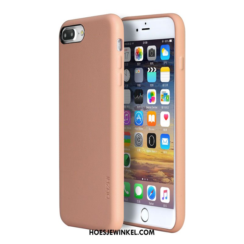 iPhone 7 Plus Hoesje Trendy Merk Anti-fall Roze, iPhone 7 Plus Hoesje Hoes Leren Etui