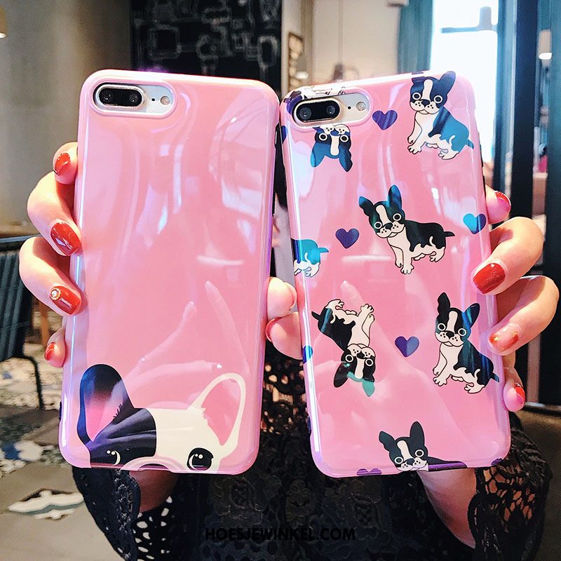 iPhone 8 Plus Hoesje Roze Zacht Mooie, iPhone 8 Plus Hoesje Siliconen Blauw