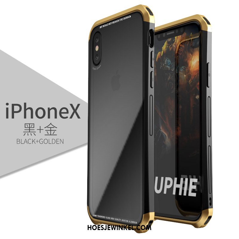 iPhone X Hoesje Hoes Anti-fall All Inclusive, iPhone X Hoesje Achterklep Goud