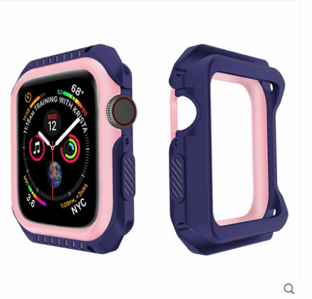 Apple Watch Series 1 Hoesje Blauw Anti-fall Bescherming, Apple Watch Series 1 Hoesje Siliconen Omlijsting