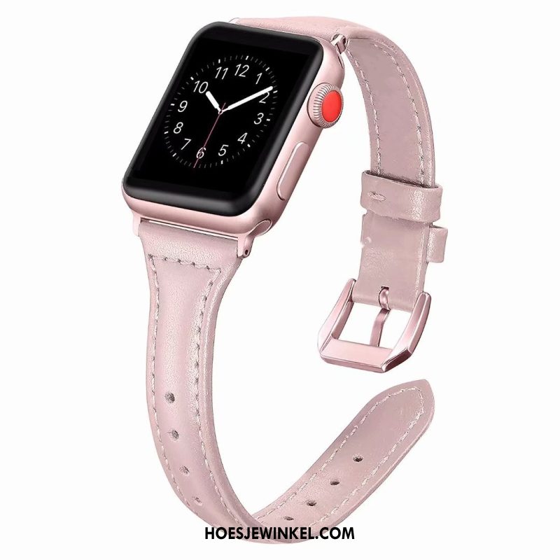 Apple Watch Series 2 Hoesje Fijne Roze Echt Leer, Apple Watch Series 2 Hoesje