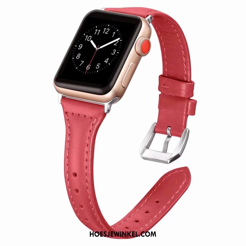 Apple Watch Series 2 Hoesje Fijne Roze Echt Leer, Apple Watch Series 2 Hoesje