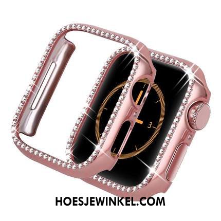 Apple Watch Series 3 Hoesje Hoes Plating Anti-fall, Apple Watch Series 3 Hoesje Rood Omlijsting