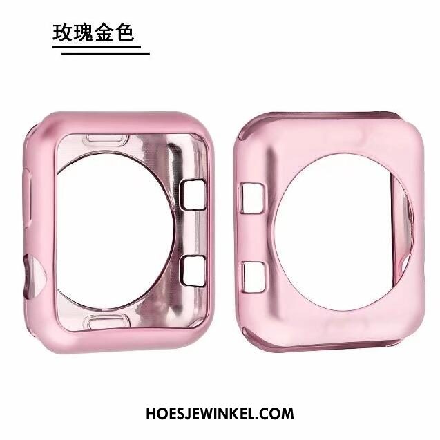 Apple Watch Series 3 Hoesje Hoes Siliconen Pu, Apple Watch Series 3 Hoesje Zacht Goud