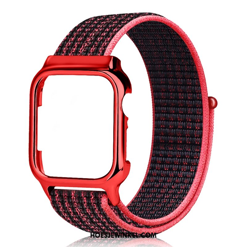 Apple Watch Series 3 Hoesje Scheppend Zwart Rood, Apple Watch Series 3 Hoesje Trend Nylon