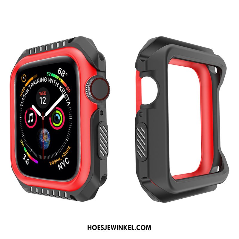 Apple Watch Series 4 Hoesje Bescherming Siliconen Twee Kleuren, Apple Watch Series 4 Hoesje Sport Omlijsting